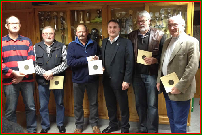 v.l Ralf Rössel, Kalle Kruppa, Wolfgang Thiel, Hauptmann Rüdiger Kreis, Alexander Kottke und Jörg Dittbrenner 