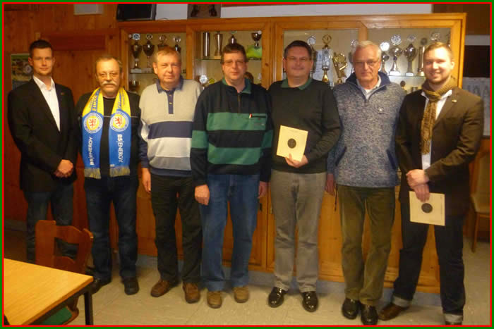 v.l Adjutant Thomas Best, Peter Schneider, Wolfgang Meyer, Uwe Windel, Wolfgang Rössel, Gerald Gretschel und Haptmann Christoph Wiegand 