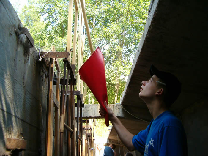Der Scheibenkicker zeigt an