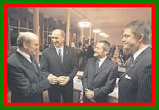 Die Hauptredner des Abends (von links): Bürgerschaffer Wilfried Grobe, Landrat Franz Einhaus, Peines Bürgermeister Michael Kessler. Mit dabei: Bürgerschaffer Thomas Weitling.