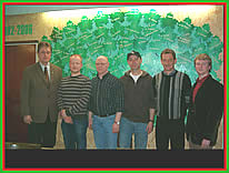 Bürgerschaffer Thomas Weitling gratuliert der Mannschaft des Corps der Bürgersöhne Christian Knop, Bernd Opitz, Thomas Klingenberg und Jürgen Held sowie dem Herrn Adjutanten Christioph Goslar